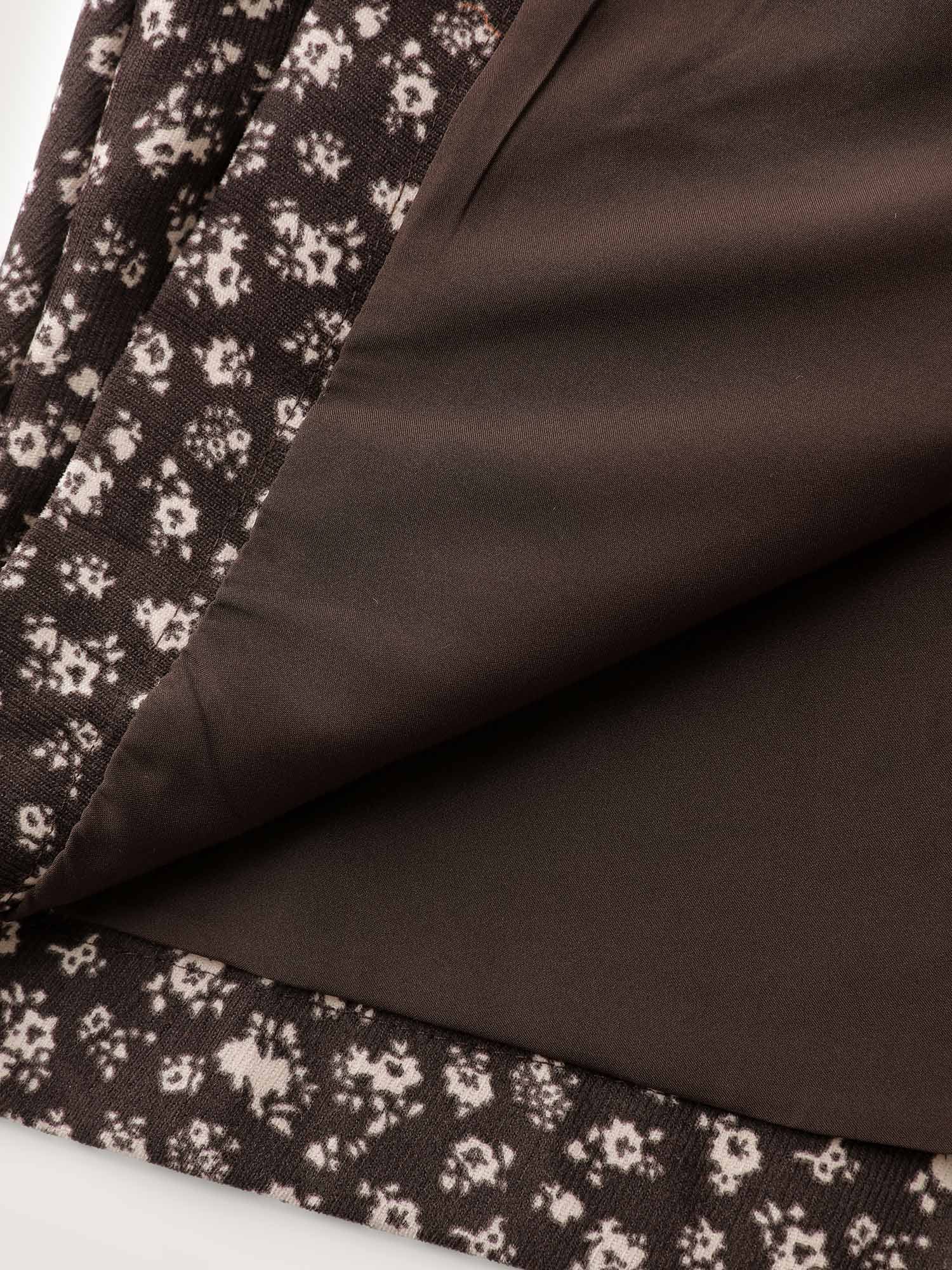 Floral Print Contrast Collar Jacket