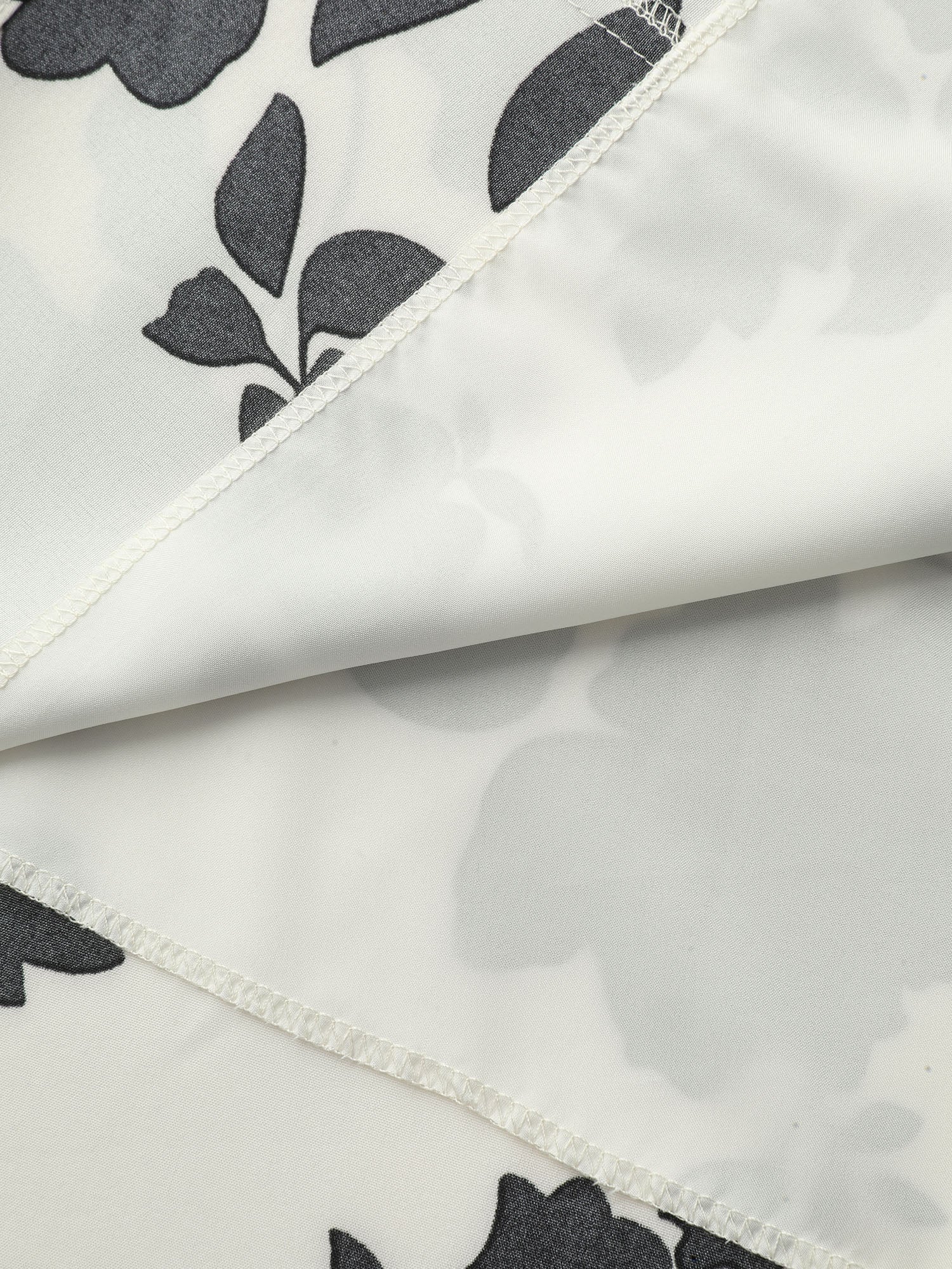 Silhouette Flower Puffy Sleeve Midi Dress