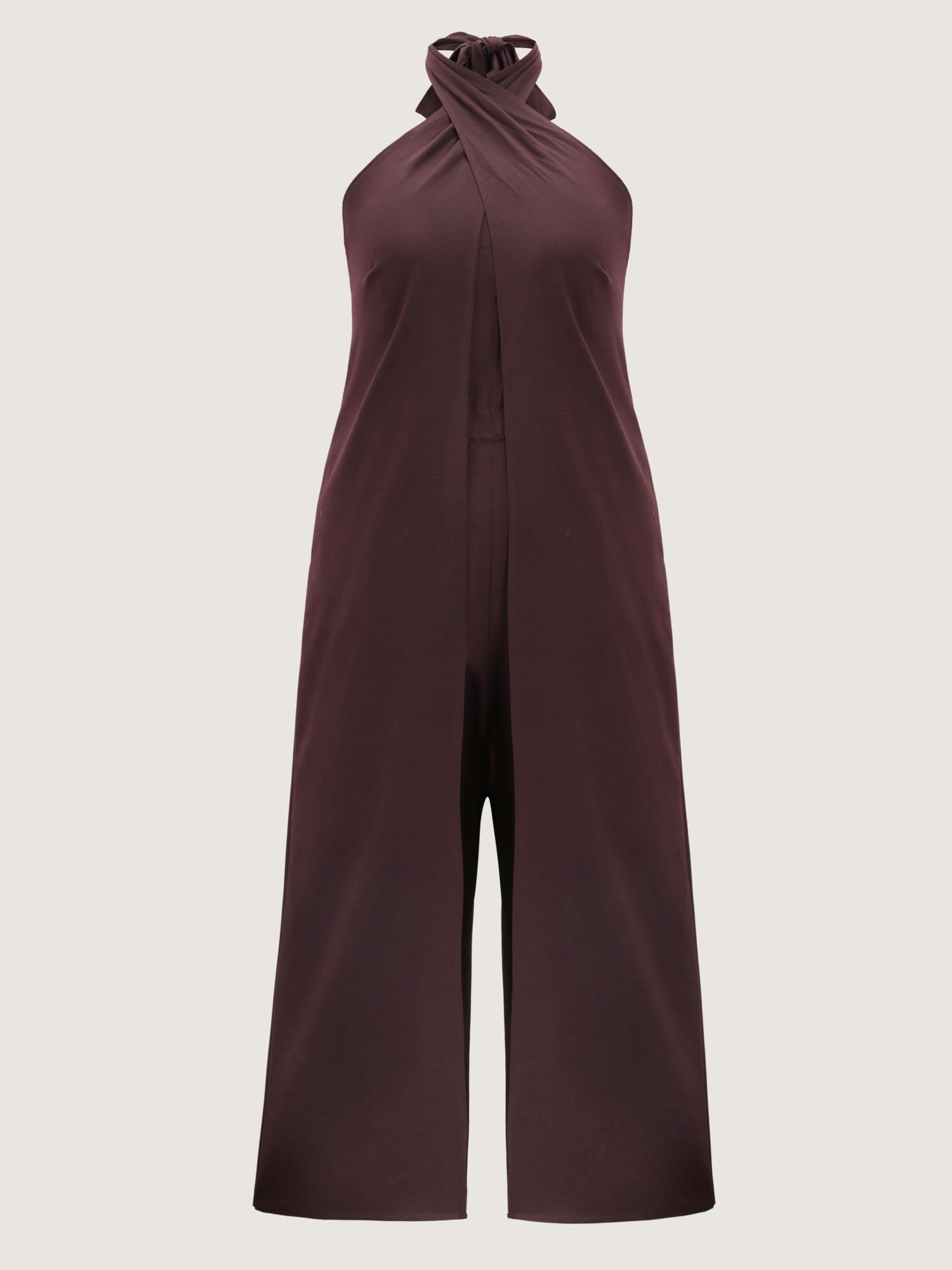 Shirred Back Halter Neckline Jumpsuit