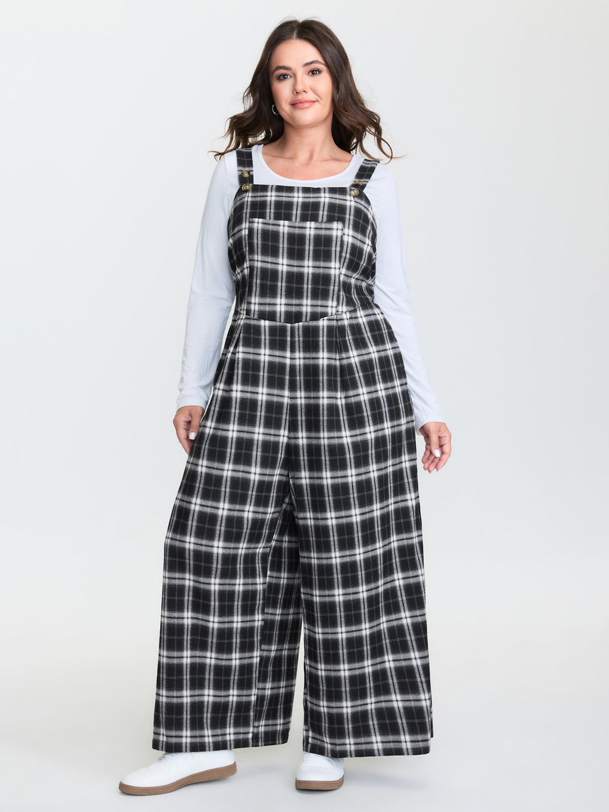 Checkered Overall Straps Jumpsuit