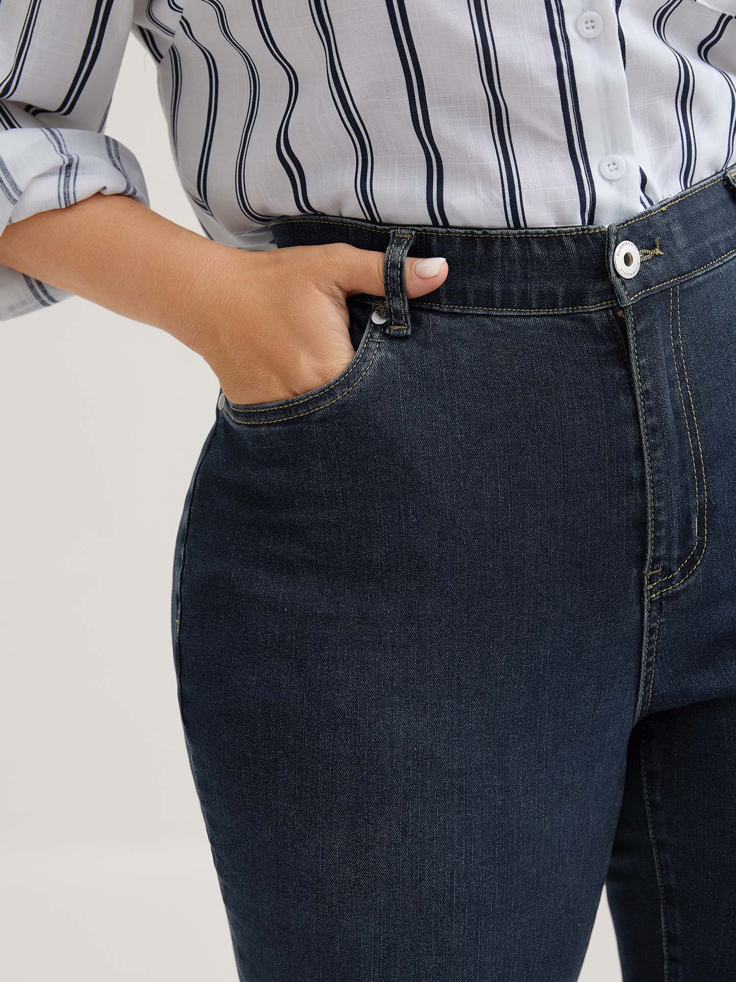 Skinny Very Stretchy High Rise Dark Wash Gap Proof Jeans