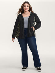 Camouflage Print Contrast Zipper Jacket