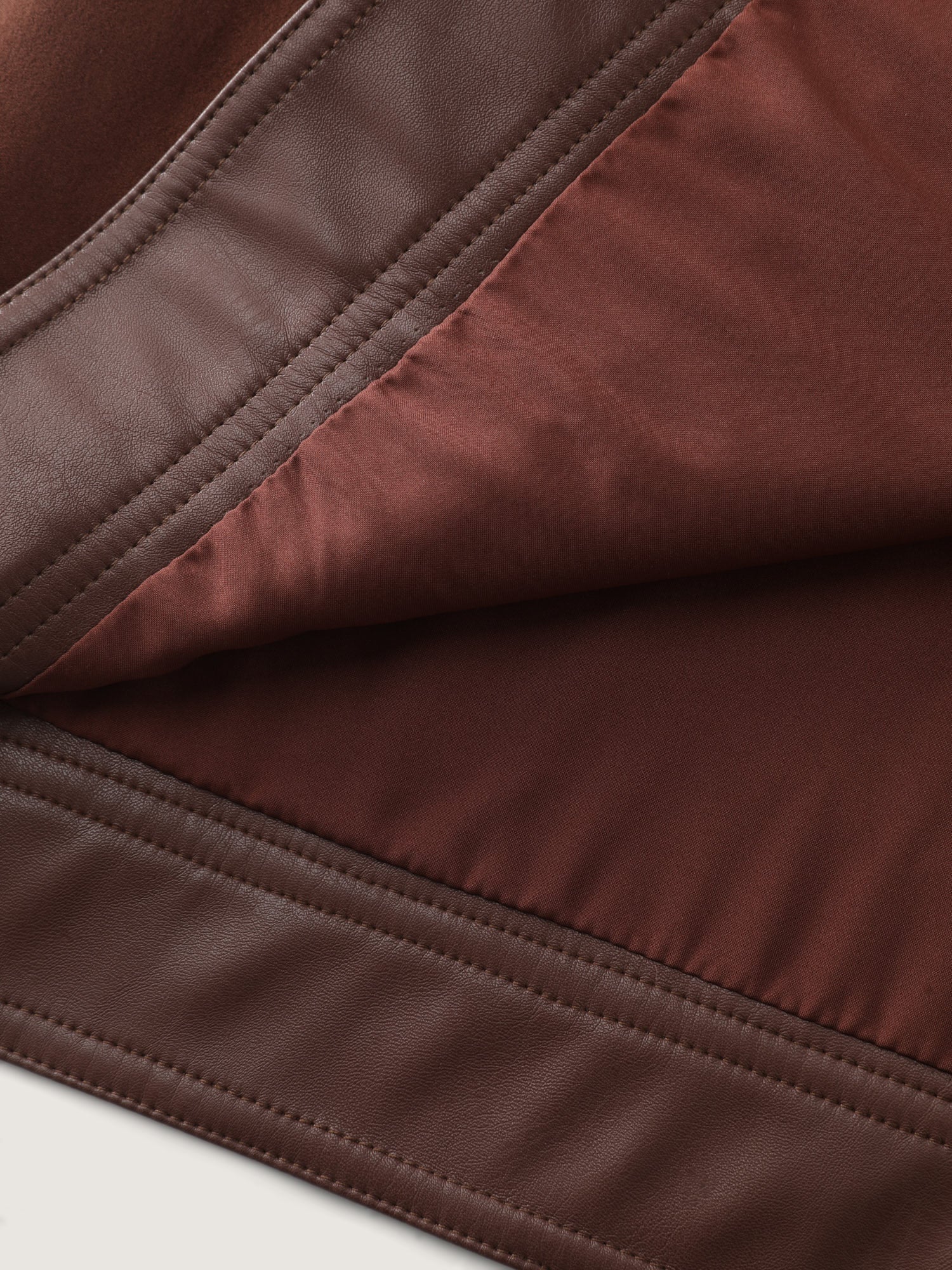 Suede Leather Detail Button-Down Jacket