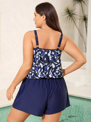 Floral Contrast One-Piece Swimsuit