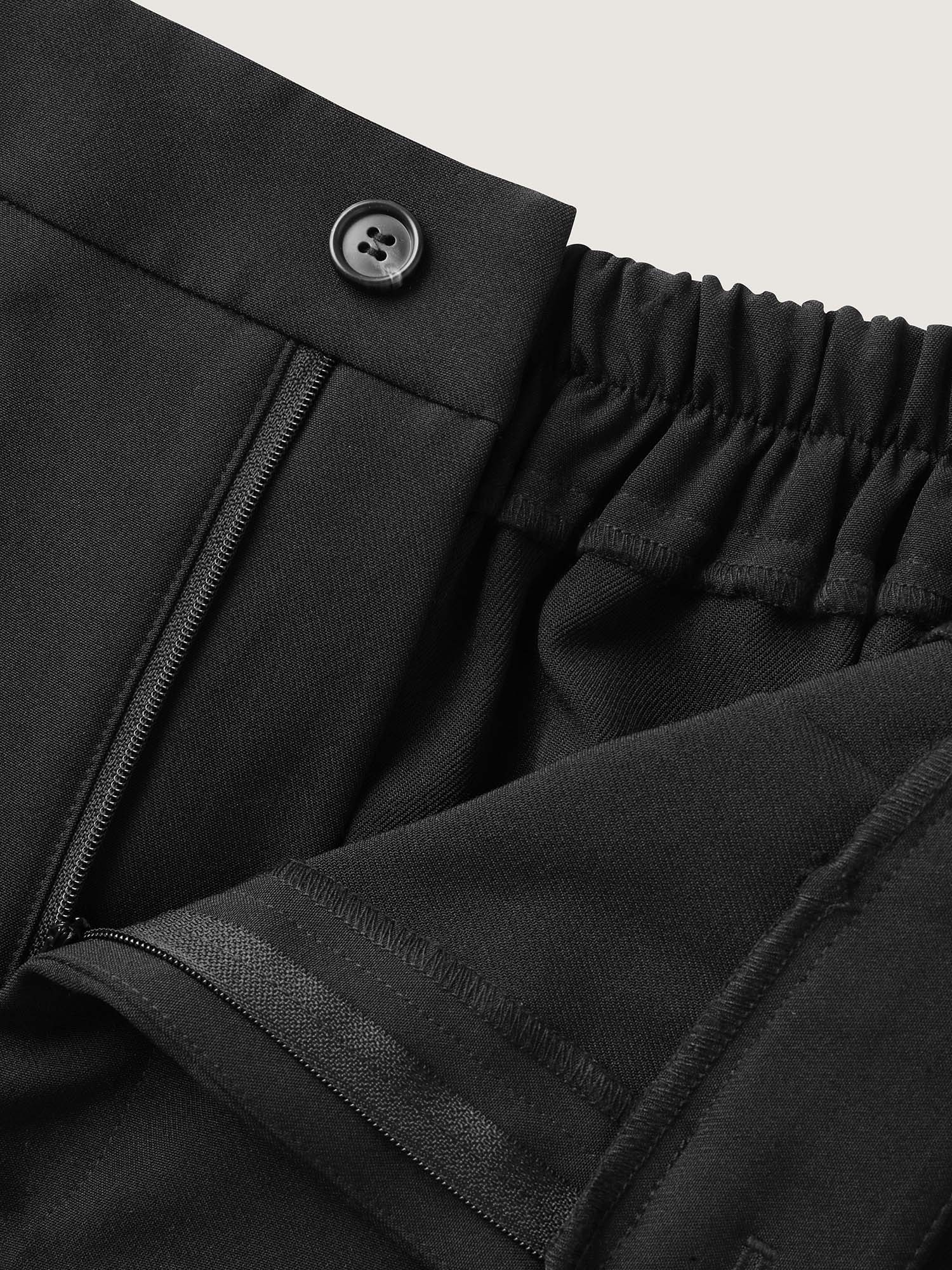 Pin Tuck Straight-Leg Shorts