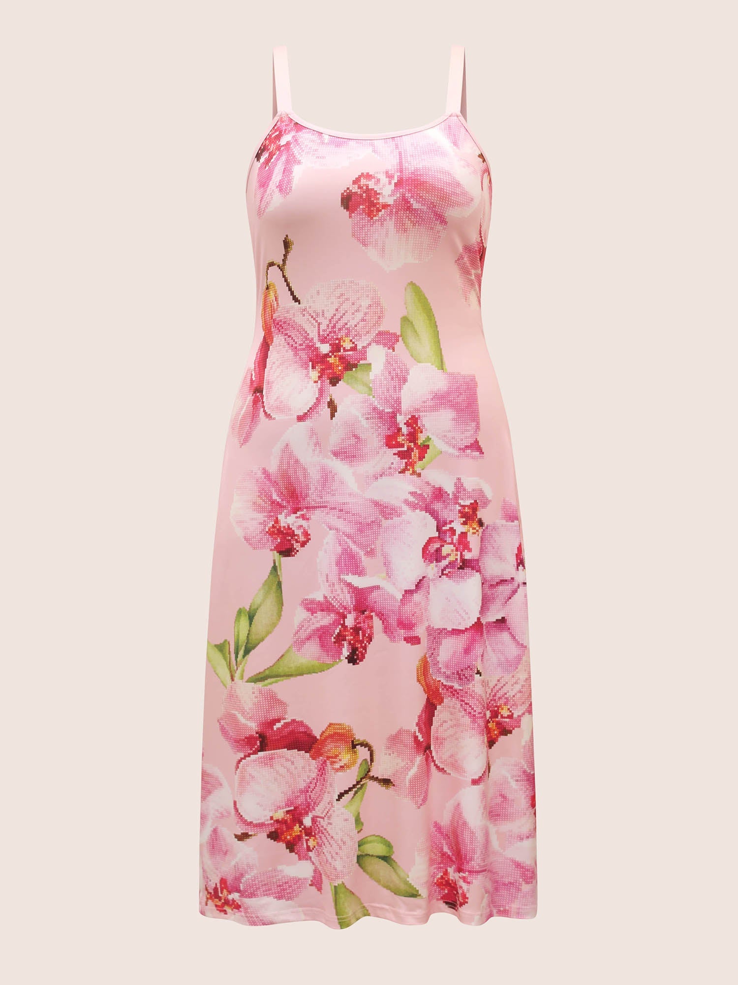 Slim Fit Butterfly Orchid Adjustable Straps Dress