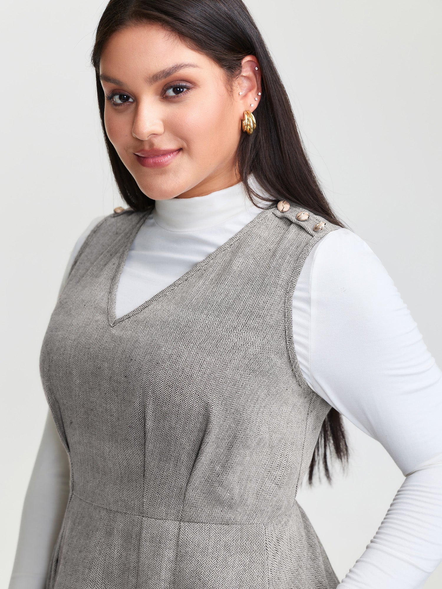 Shirred Stretchy Fit and Flare Midi Dress