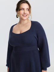 Scoop Neck Cinched-Waist Textured Pullover