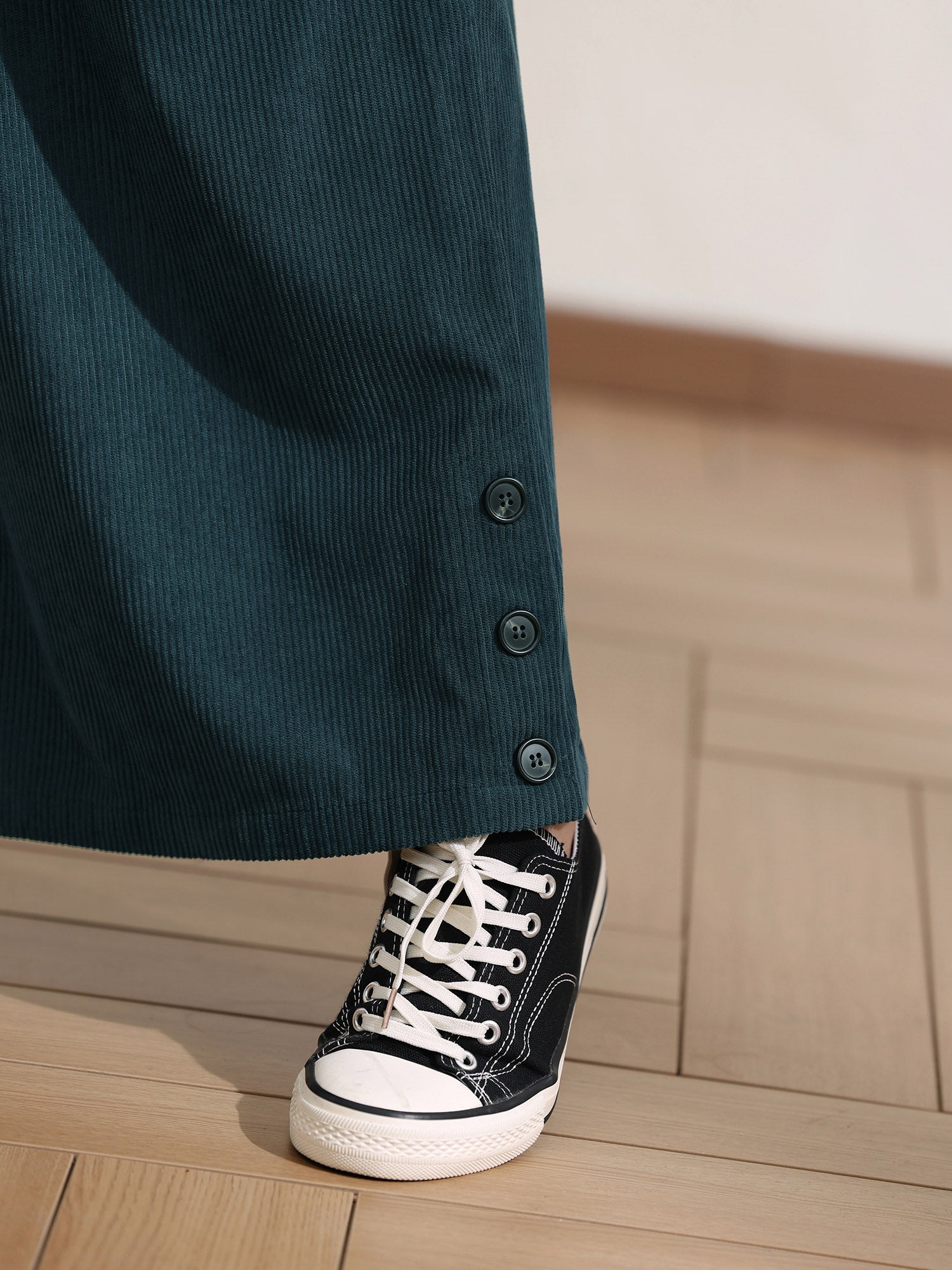 Textured Slit Drawstring Wide-Leg Pants