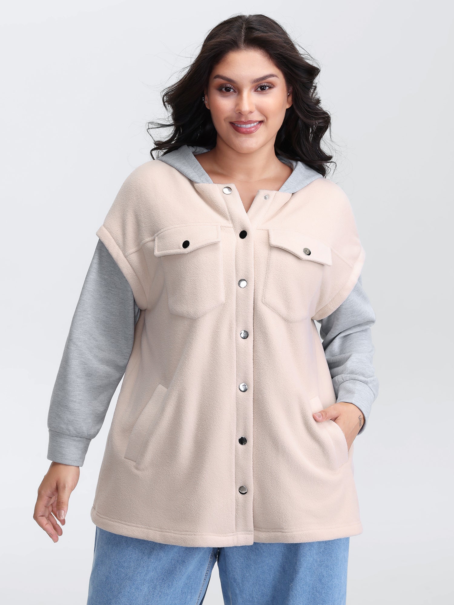 2-In-1 Button Hooded Coat