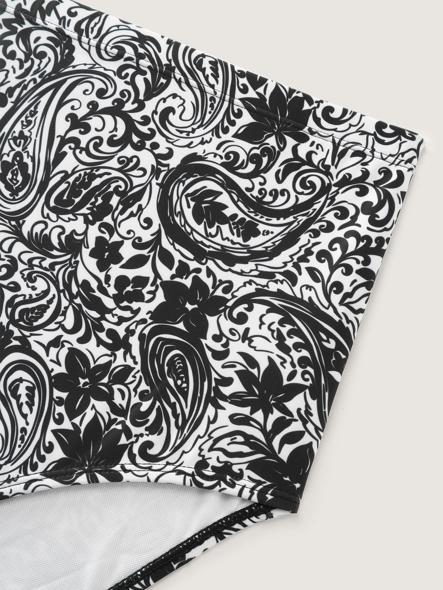 Paisley Print Twist Front Swim Dress