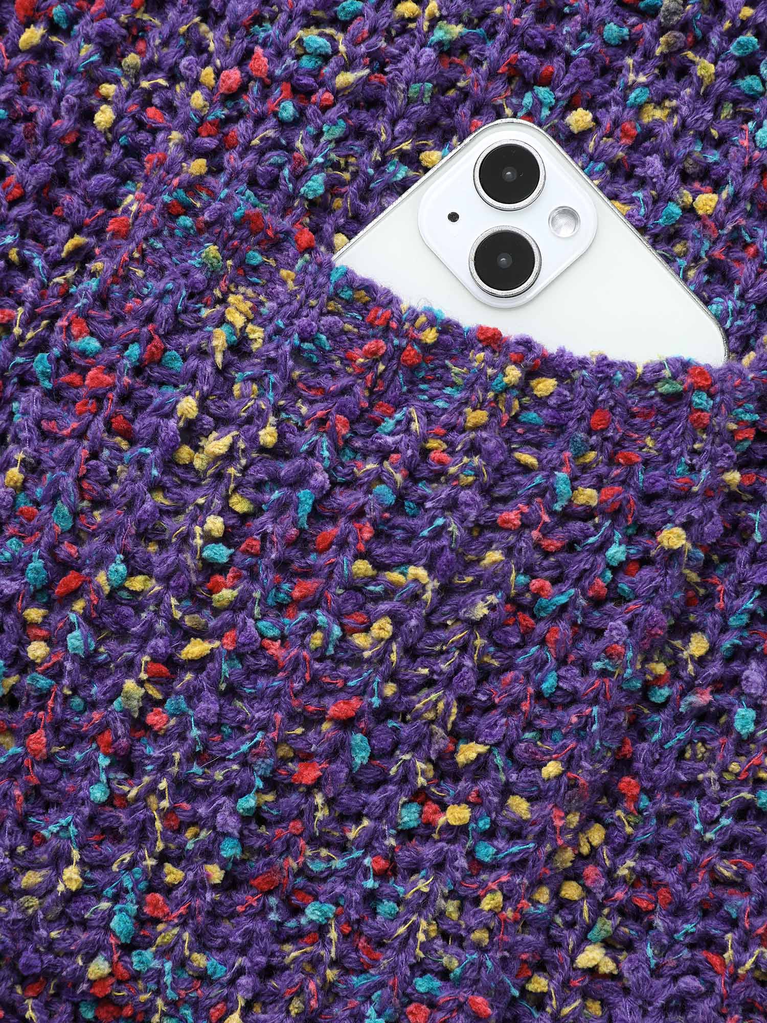 Heather Patched Pocket Drop Shoulder Cardigan