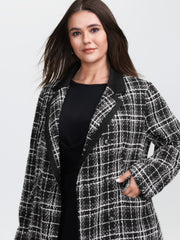 Tweed Print Lined Double Breasted Blazer