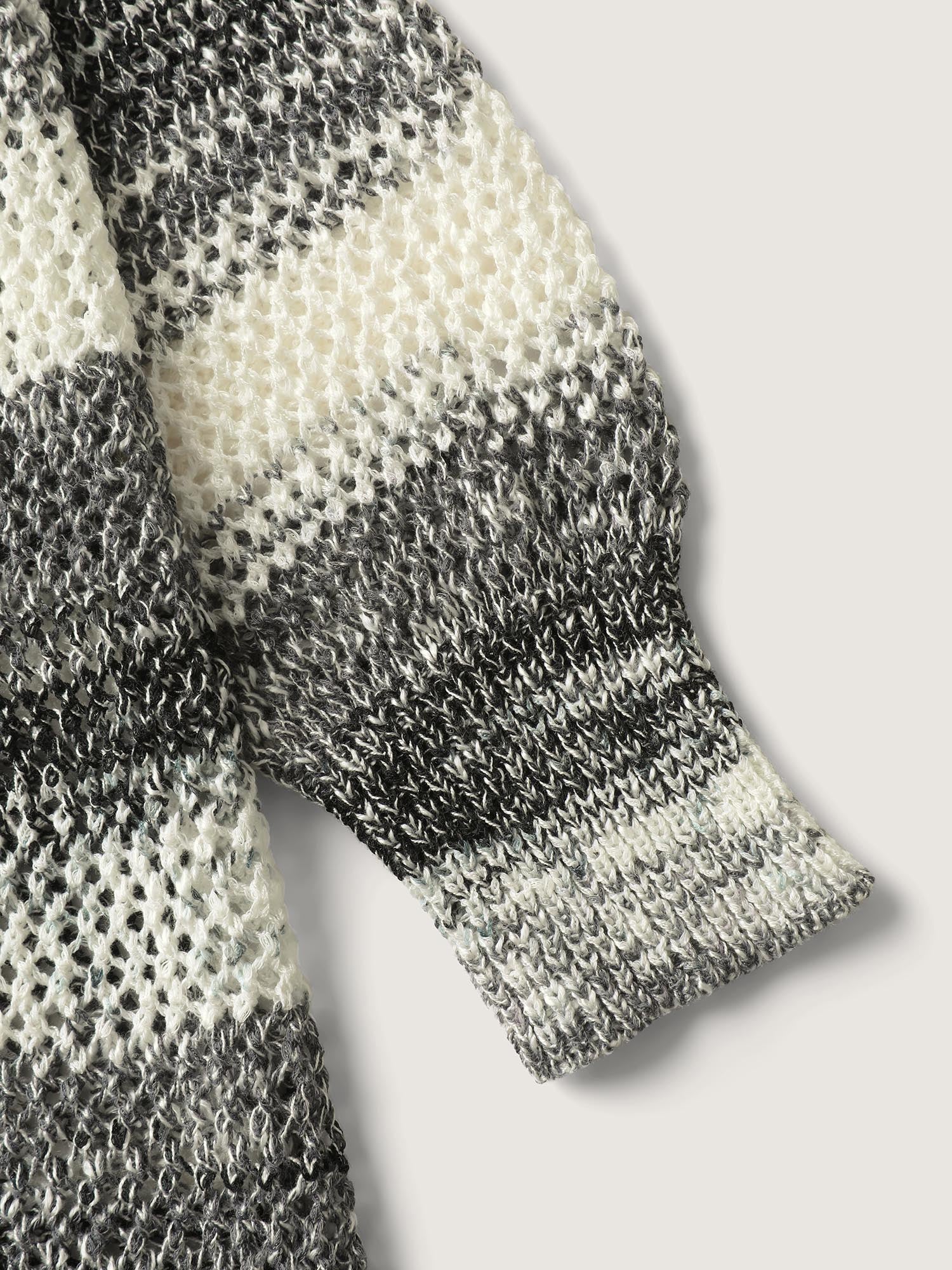 Heather Monochrome Striped Lightweight Cardigan