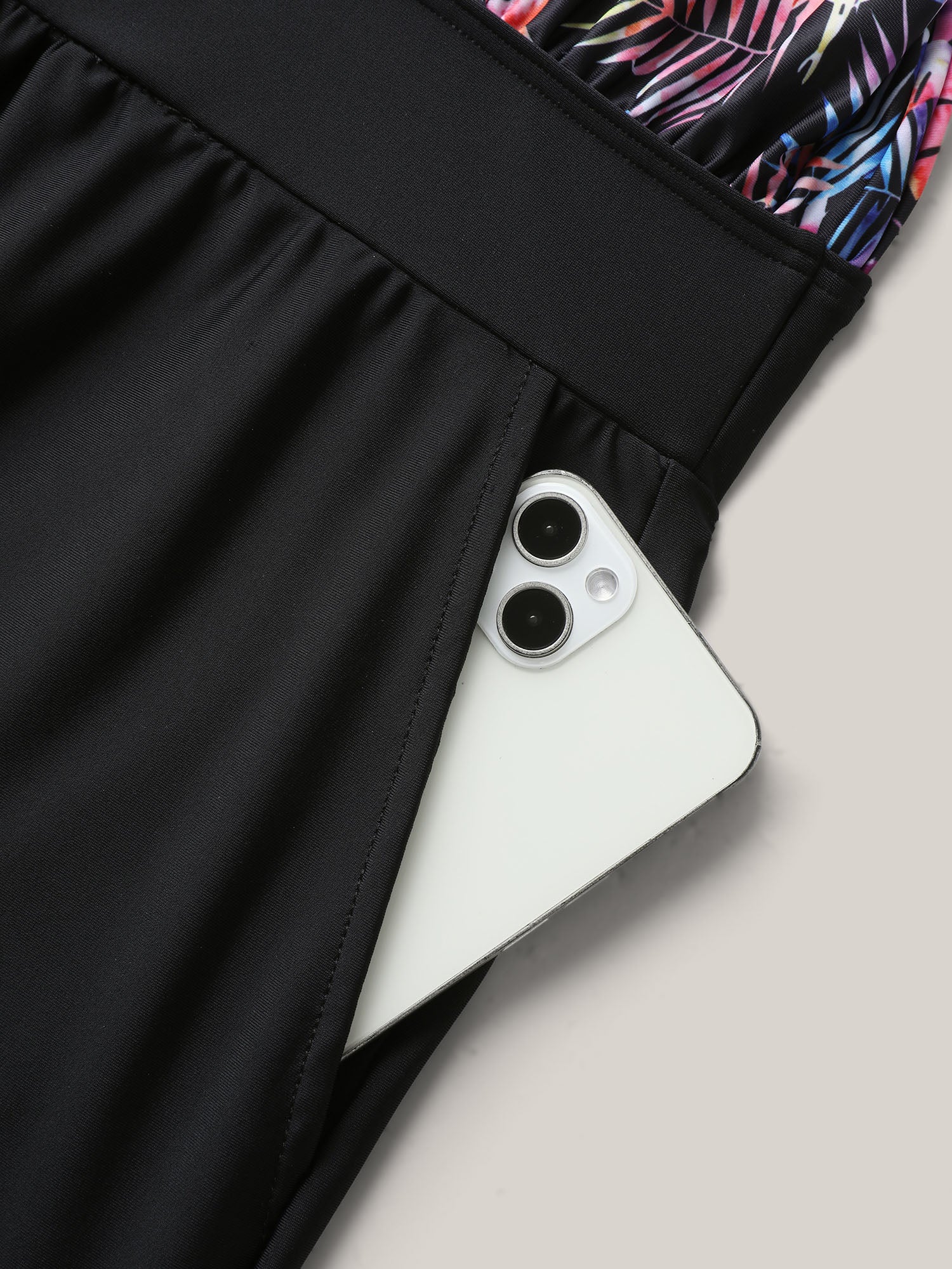 Tropical Print Slit One-Piece Swimsuit