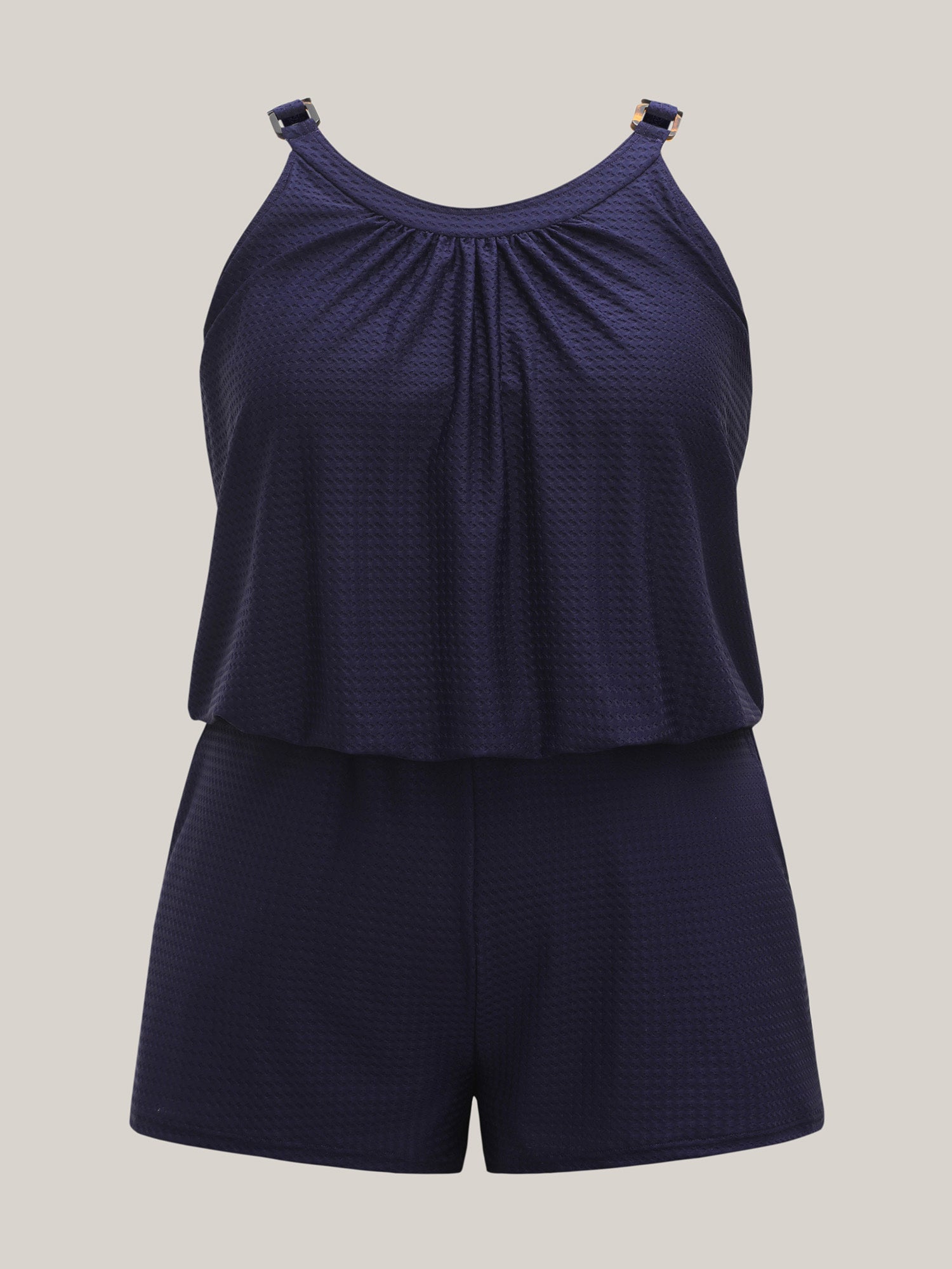 Scoop Neck Pockets One-Piece Swimsuit