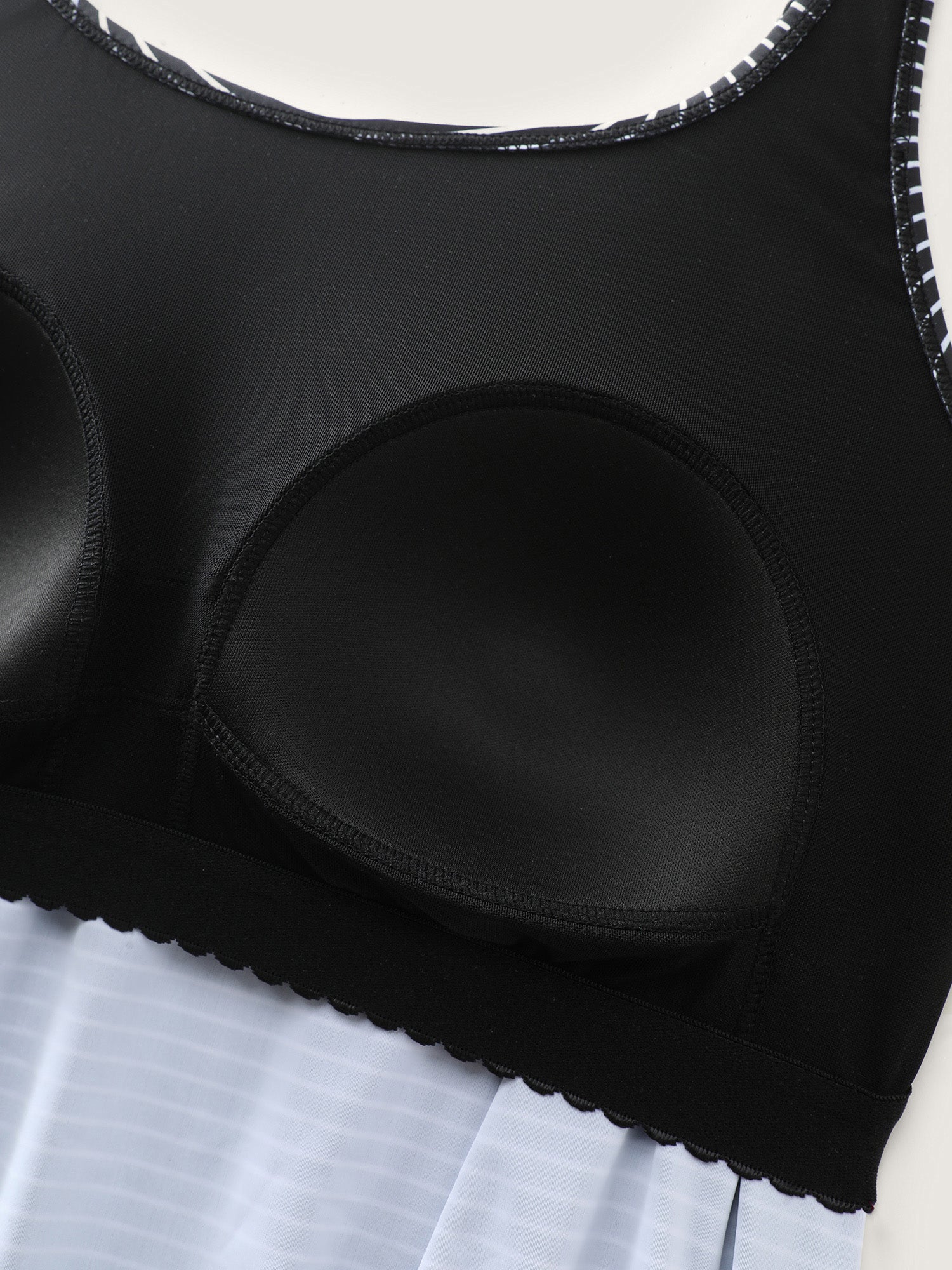 Striped Non-Removable Cups Swim Top