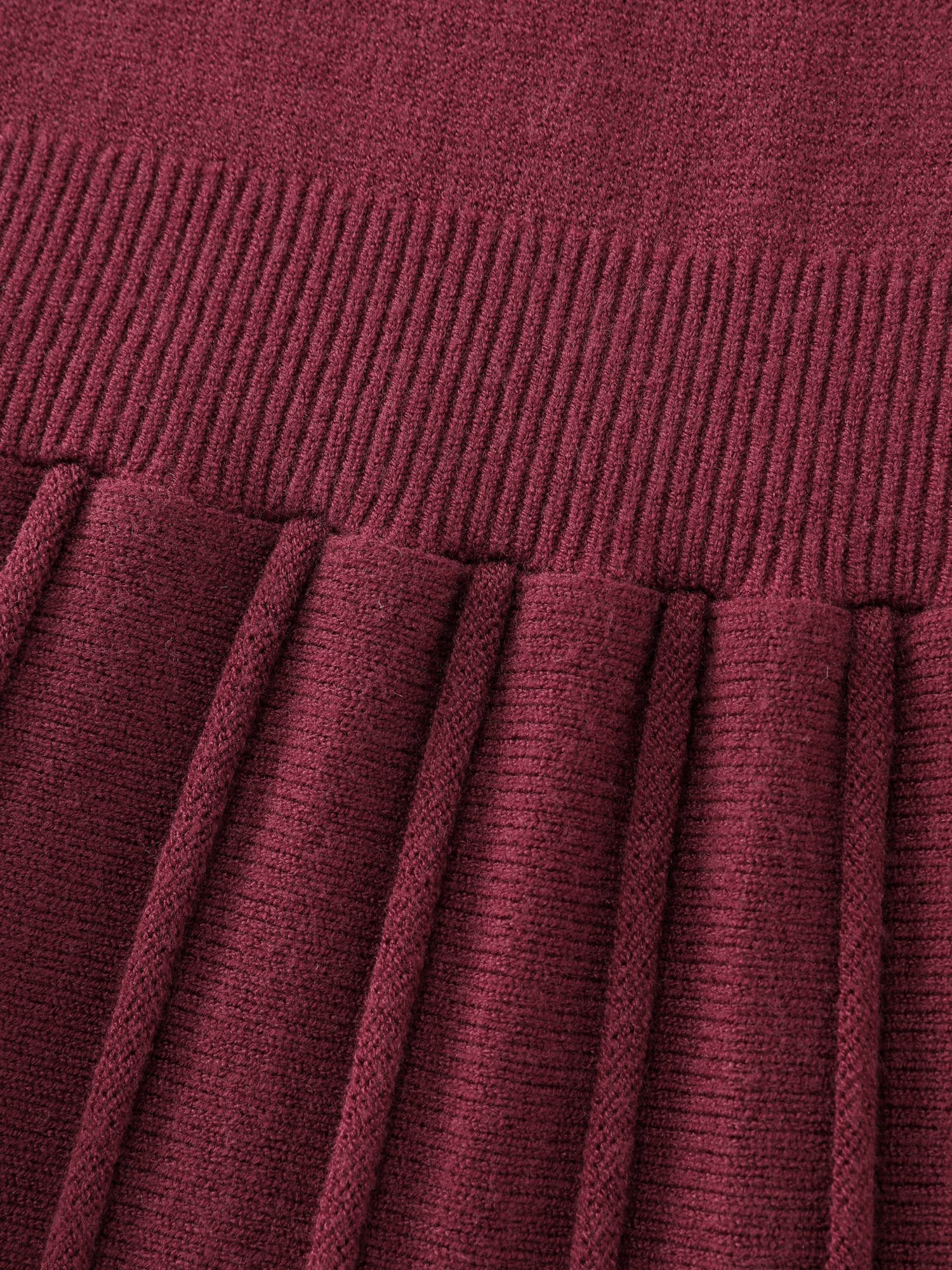 Supersoft Ruffled Neckline Cinched-Waist Sweater Dress