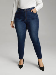 Skinny Dark Wash Zipper Fly Jeans