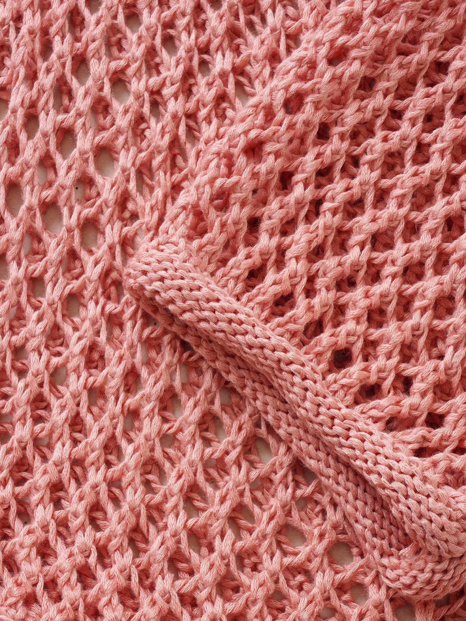 Solid Heart Cut Out See Through Pullover