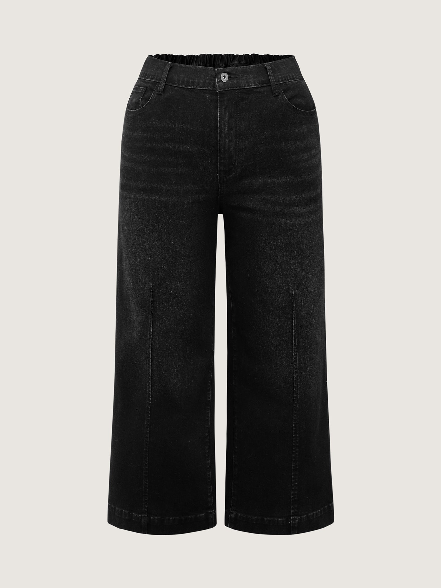 Stretchy Wide-Leg Mid-Rise Jeans
