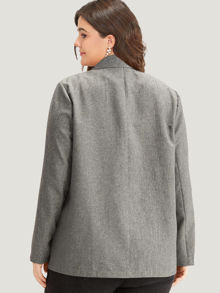 Solid Suit Collar Patched Pocket Blazer