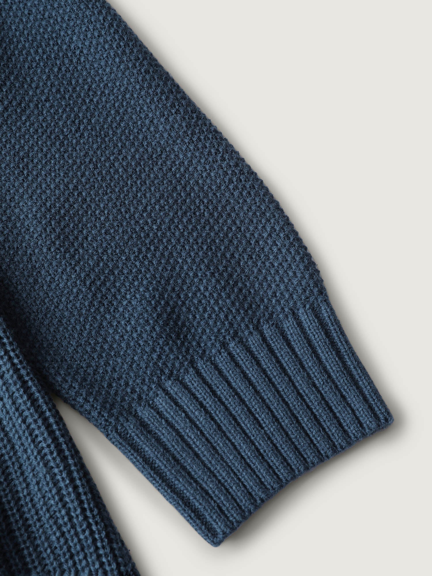 Textured Stretchy Waist Button Sweater Knee-Length Dress