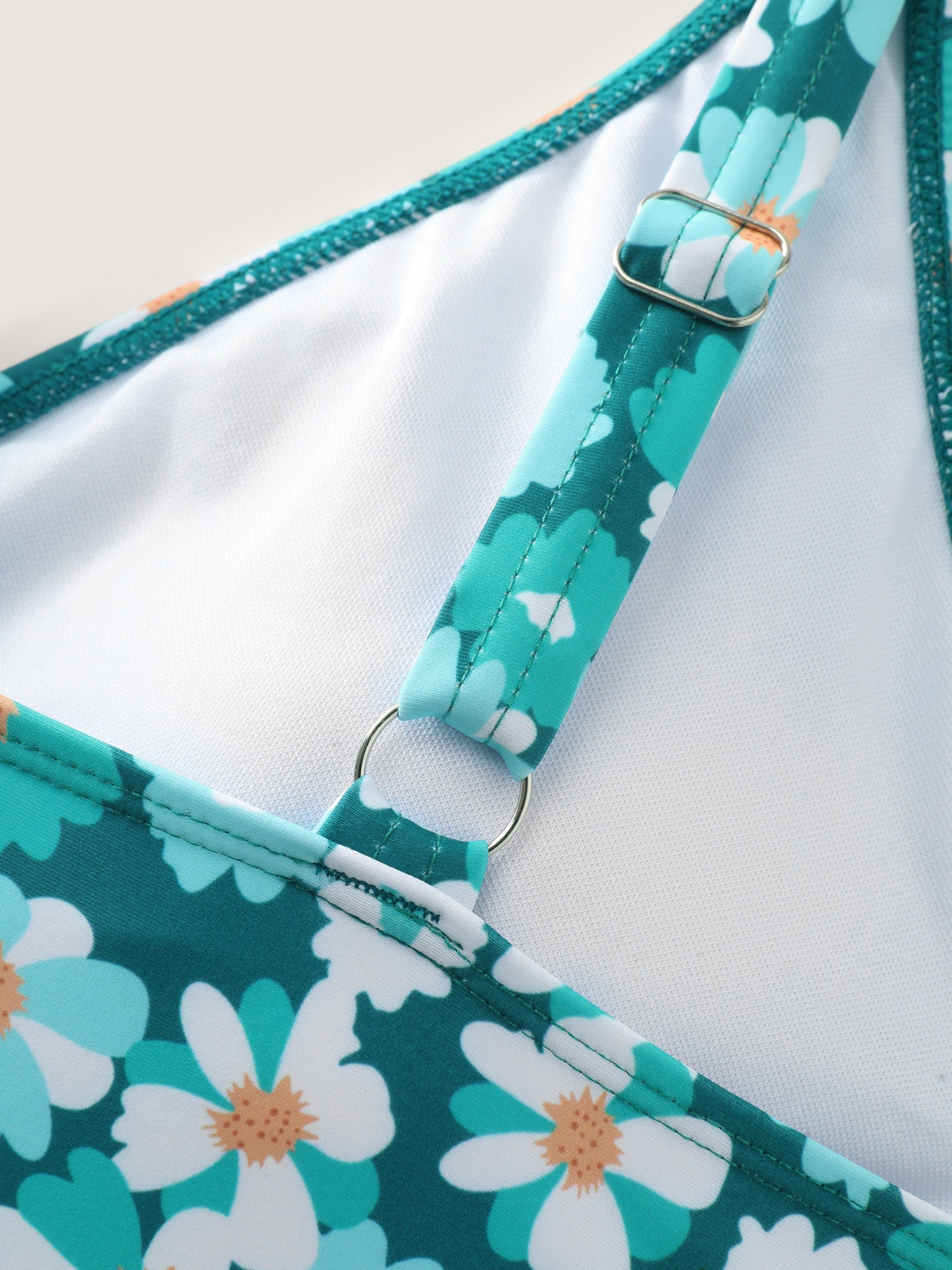 Floral Print Knotted Tie Hem Swim Dress