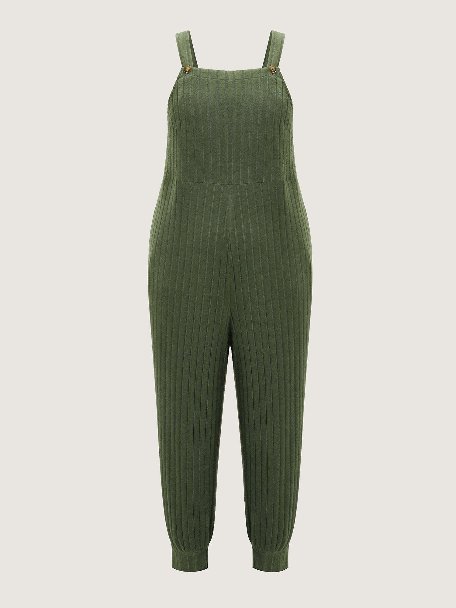 Textured Knit Adjustable Overall Jumpsuit