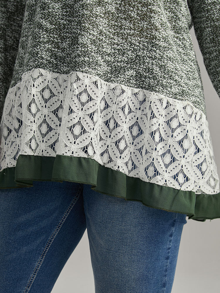 Heather Guipure Lace Round Neck T-shirt