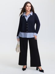 2-in-1 Color Contrast Woven T-Shirt