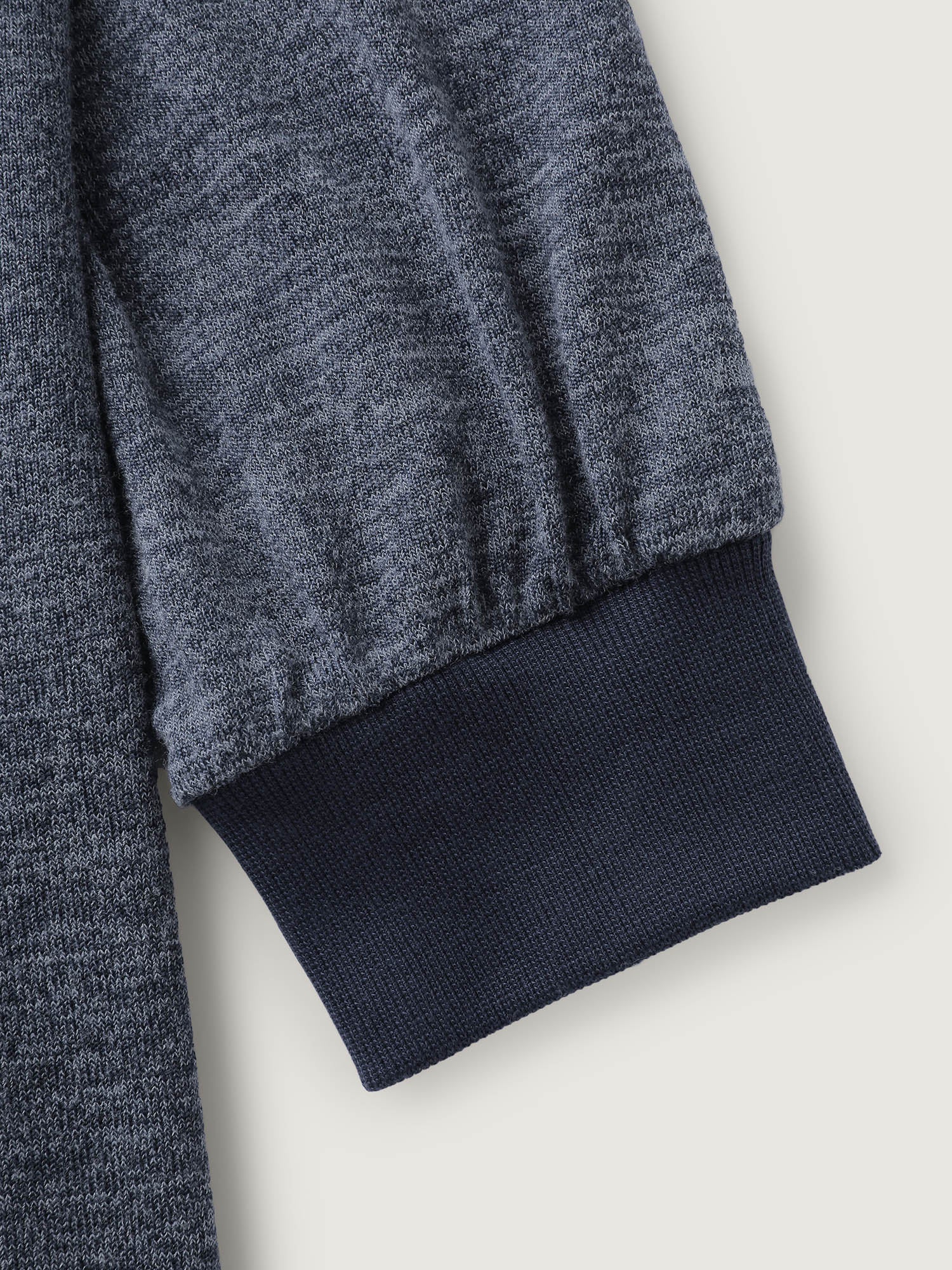 Heather Placket Pockets Ribbed Cuffs Jumpsuit