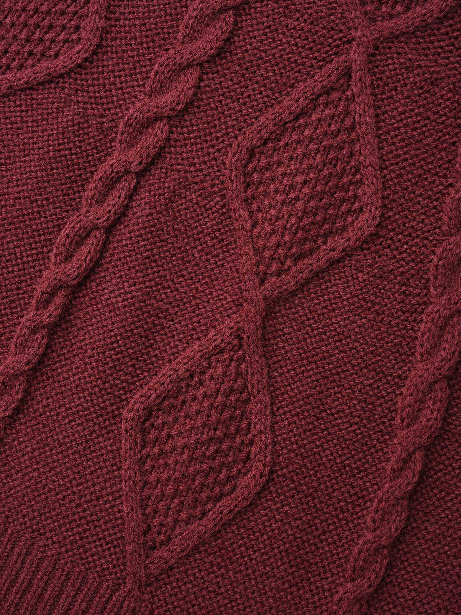 Cable Knit Raglan Sleeve Midi Sweater Dress