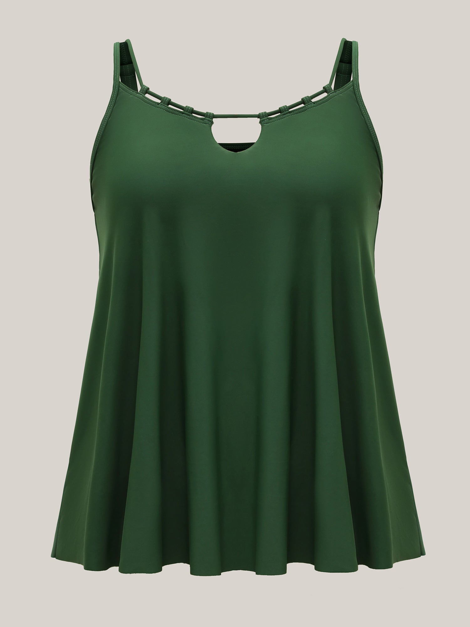 Color Contrast Layered Keyhole Swim Top