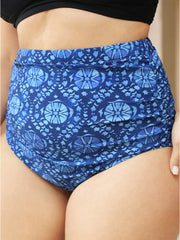 Bandana Print Gathered Bikini Bottom