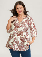 Silhouette Flower Flared Tunic Top