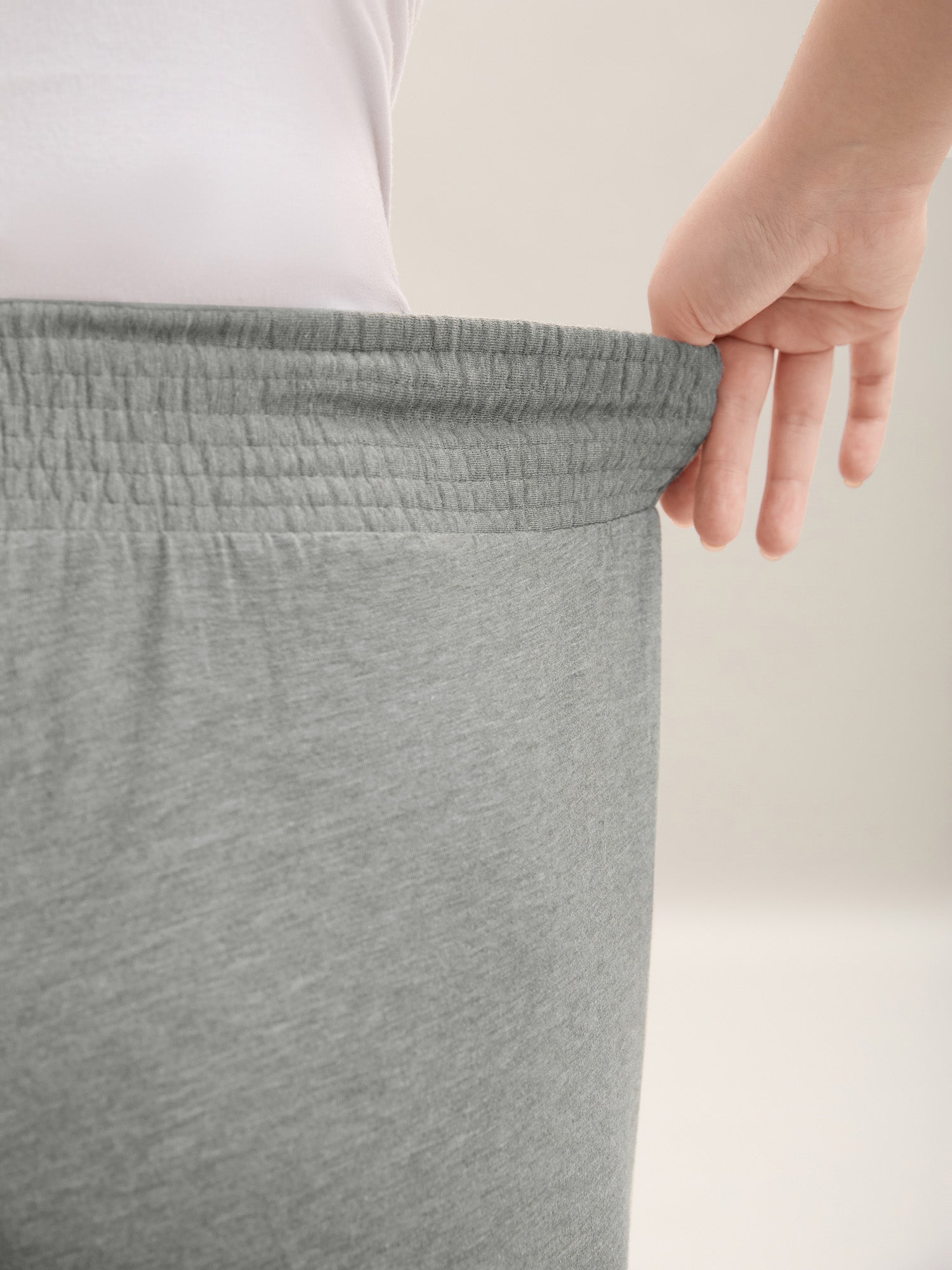 Shirred Waist Wide Leg Pull-On Pants