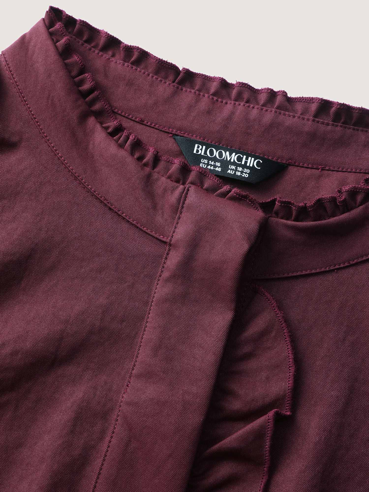 Ruffled Edge Cropped Hem Pocket Jacket