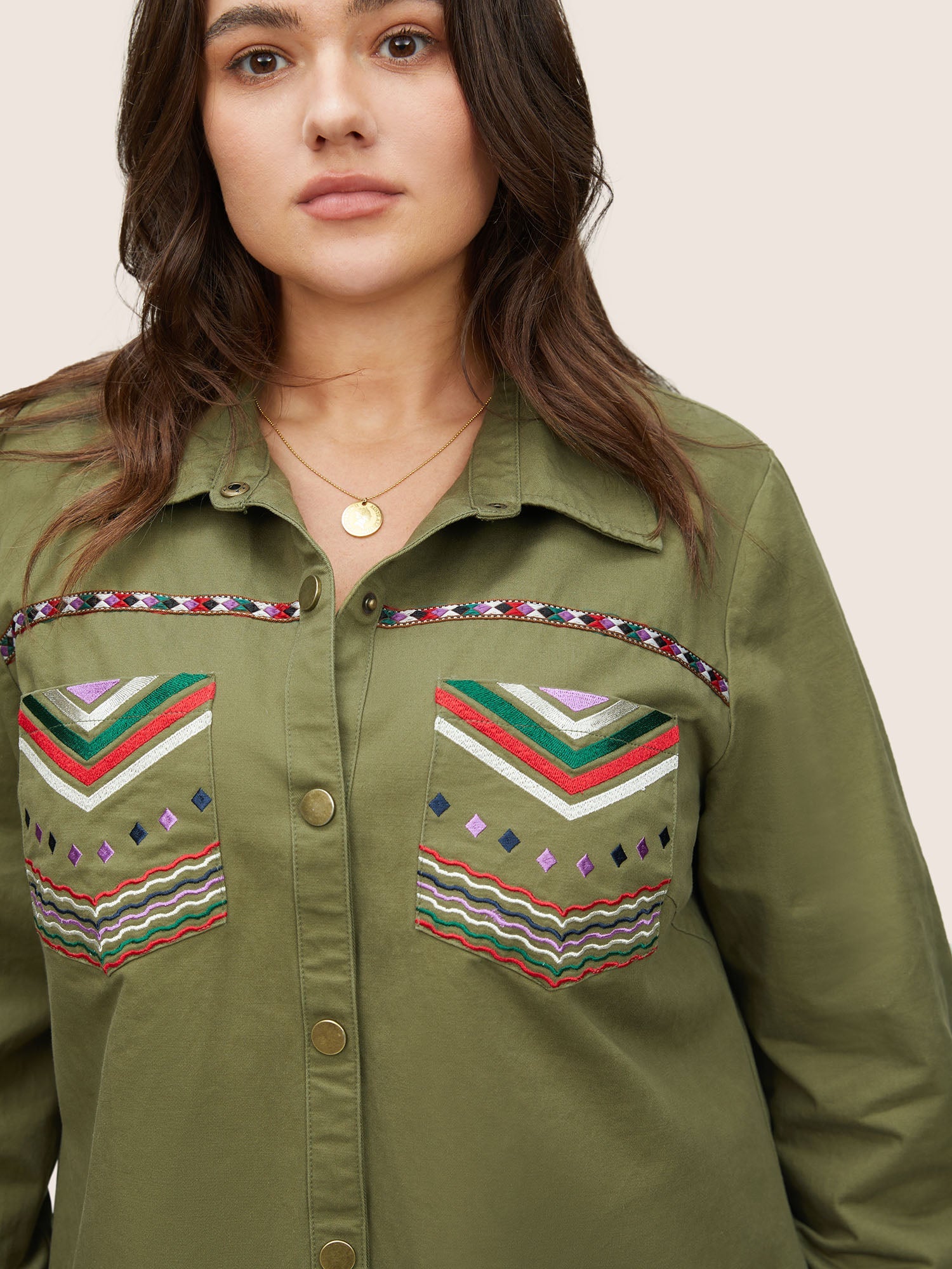 Bandana Embroidered Patched Pocket Jacket