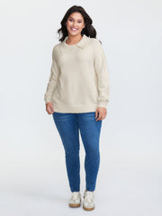 2 In 1 Shirt Collar Relaxed Fit Pullover