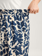 Silhouette Flower Waist-Tie Jogger Pants