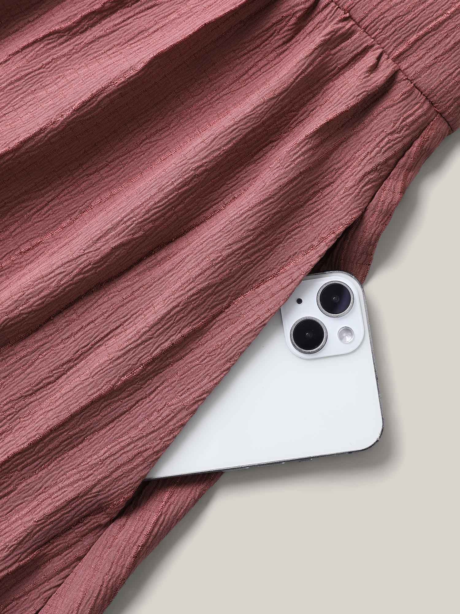 Overall Straps Textured Midi Dress