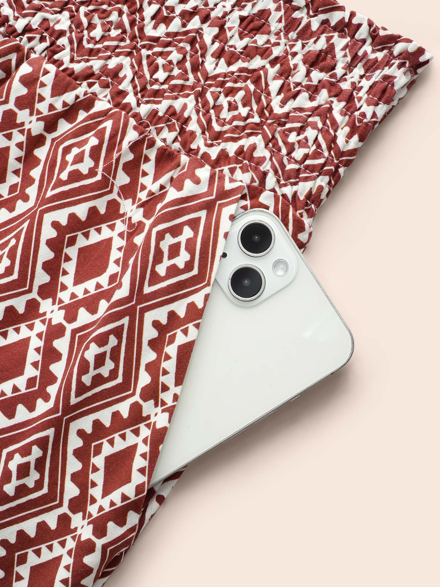 Bandana Paperbag Drawstring Waist Wide Leg Pants